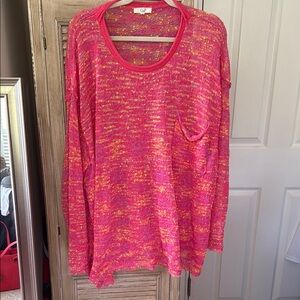 Easel Pink and Orange Knit Sweater